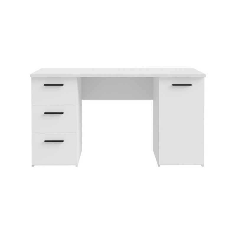 Biurko 140x60 cm z szufladami i szafką NET106 MT311 biały