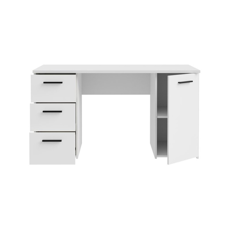 Biurko 140x60 cm z szufladami i szafką NET106 MT311 biały