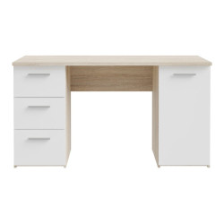 Biurko 140x60 cm z szufladami i szafką NET106 MT311 biały/dąb sonoma