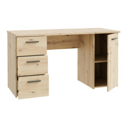 Biurko 140x60 cm z szufladami i szafką NET106 MT311 dąb artisan