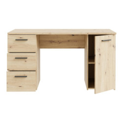 Biurko 140x60 cm z szufladami i szafką NET106 MT311 dąb artisan