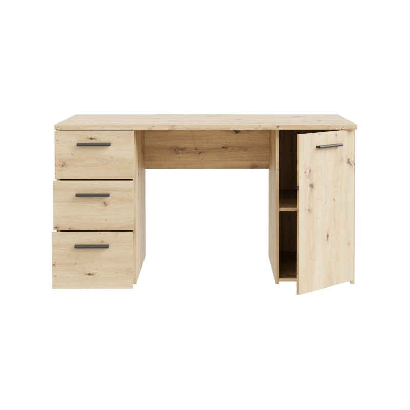 Biurko 140x60 cm z szufladami i szafką NET106 MT311 dąb artisan