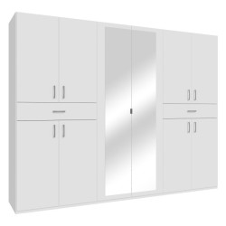 Szafa z lustrem 270 cm Serenade SNES931 biały