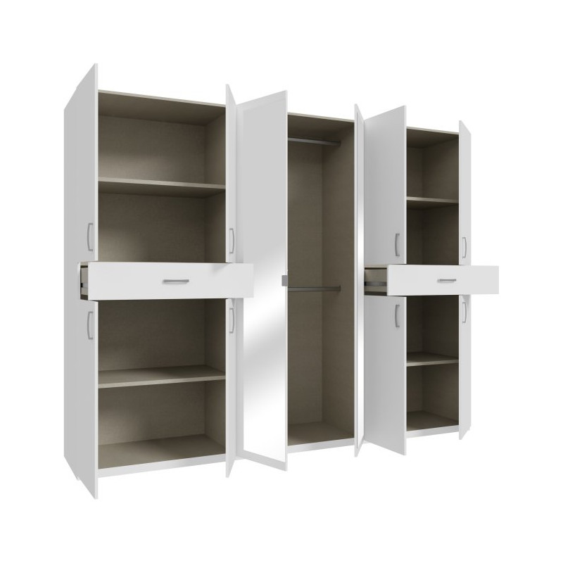 Szafa z lustrem 270 cm Serenade SNES931 biały