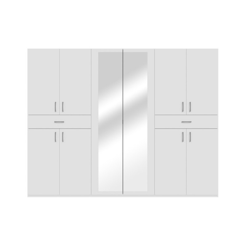 Szafa z lustrem 270 cm Serenade SNES931 biały