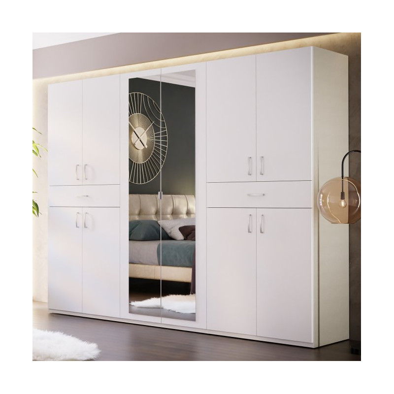 Szafa z lustrem 270 cm Serenade SNES931 biały