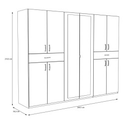 Szafa z lustrem 270 cm Serenade SNES931 biały
