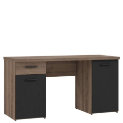 Biurko z szufladą 145x55 cm Tokio TOKB221 dąb szlachetny/czarny