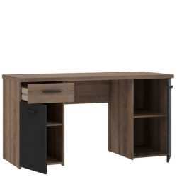 Biurko Tokio TOKB221 145x55 cm | dąb szlachetny/czarny