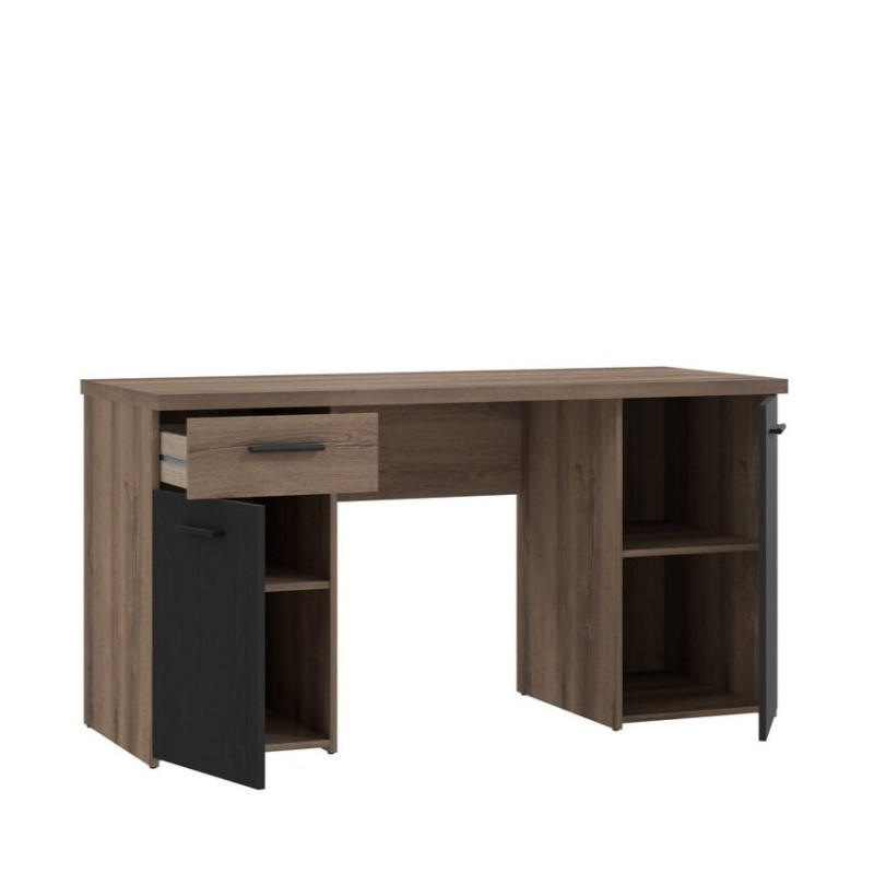 Biurko Tokio TOKB221 145x55 cm | dąb szlachetny/czarny