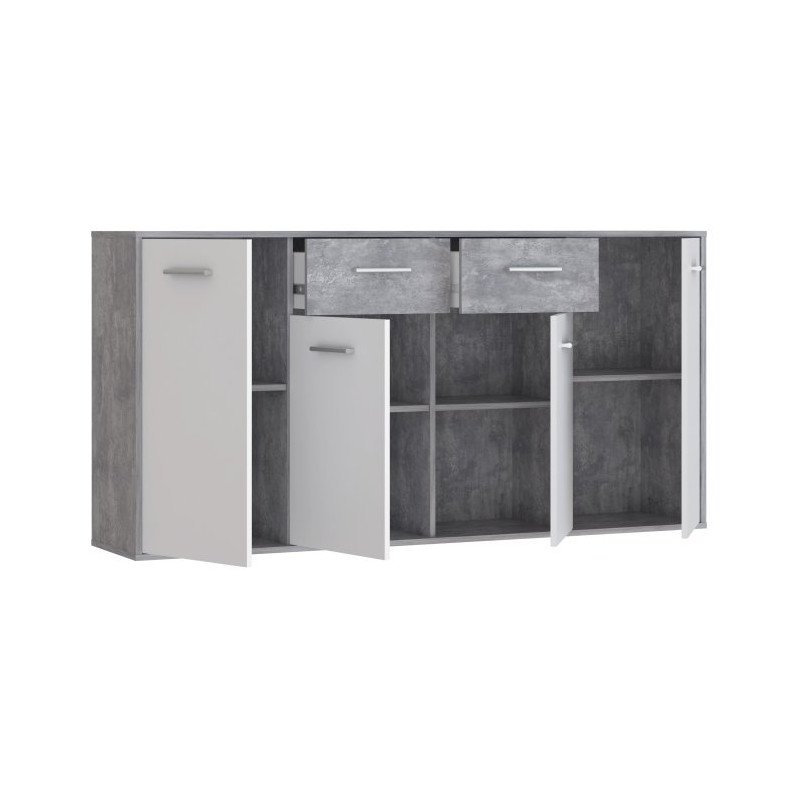 Komoda z szufladami 165 cm Antuza NTU241 biały/beton jasnoszary