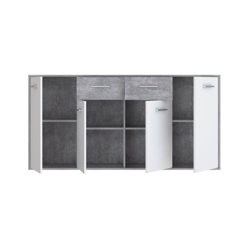 Komoda z szufladami 165 cm Antuza NTU241 biały/beton jasnoszary