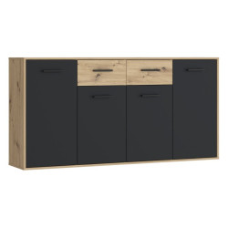 Komoda z szufladami 165 cm Antuza NTU241 dąb artisan/czarny