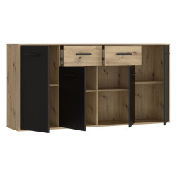 Komoda z szufladami 165 cm Antuza NTU241 dąb artisan/czarny