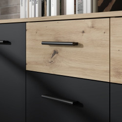 Komoda z szufladami 165 cm Antuza NTU241 dąb artisan/czarny