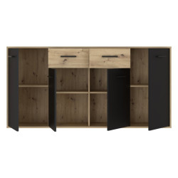 Komoda z szufladami 165 cm Antuza NTU241 dąb artisan/czarny