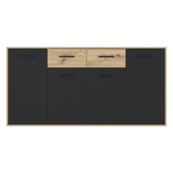 Komoda z szufladami 165 cm Antuza NTU241 dąb artisan/czarny