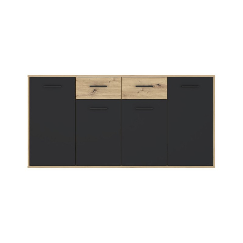 Komoda z szufladami 165 cm Antuza NTU241 dąb artisan/czarny