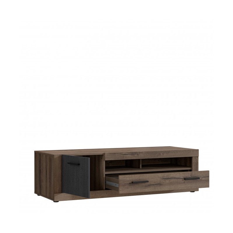 Szafka RTV 140 cm Trass TRAT121 dąb szlachetny/dąb czarny