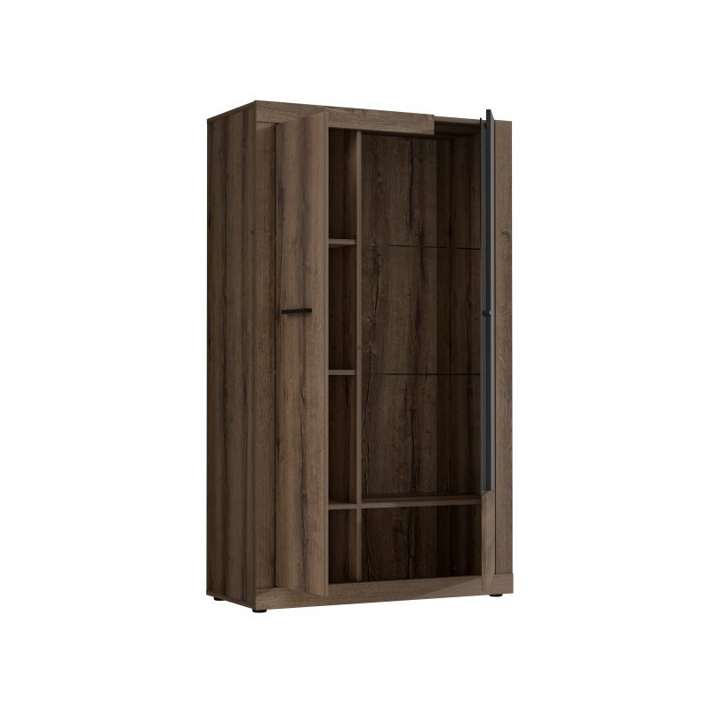 Witryna 90 cm Trass TRAV621R dąb szlachetny/dąb czarny