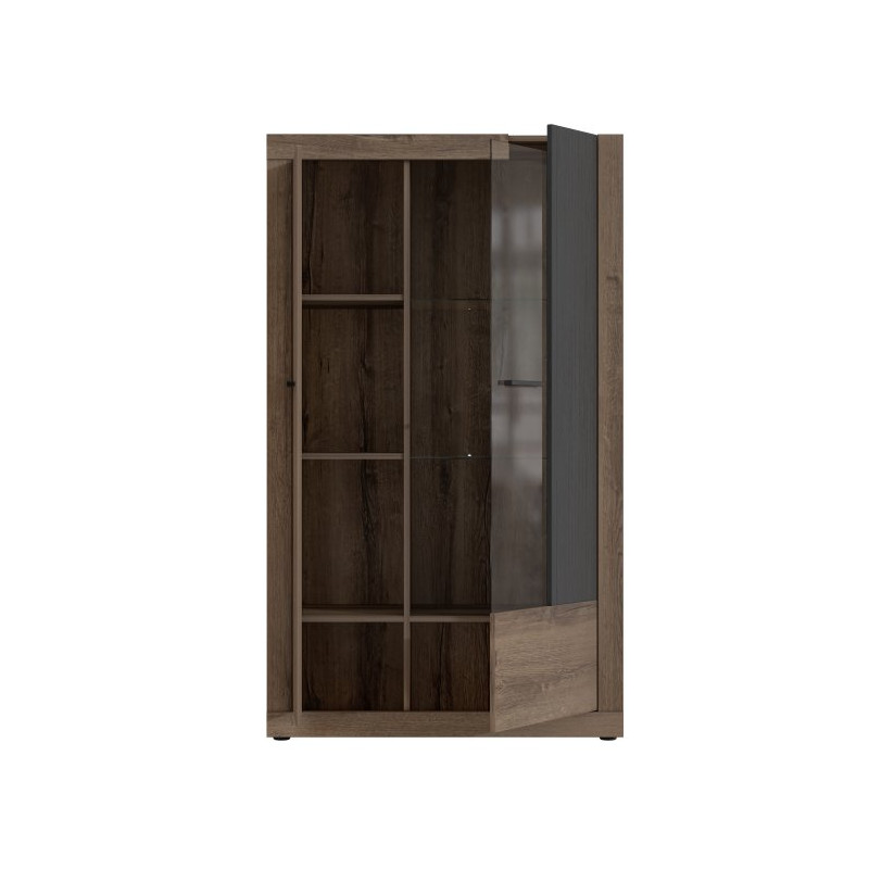 Witryna 90 cm Trass TRAV621R dąb szlachetny/dąb czarny