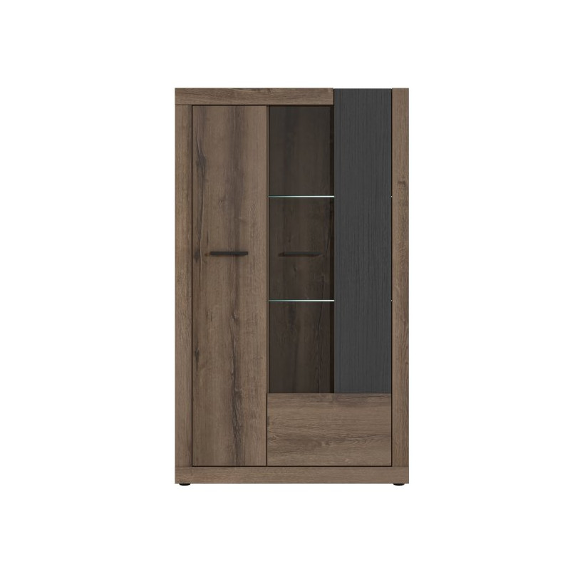 Witryna 90 cm Trass TRAV621R dąb szlachetny/dąb czarny