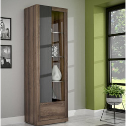 Wąska witryna 65 cm Trass TRAV711L dąb szlachetny/dąb czarny