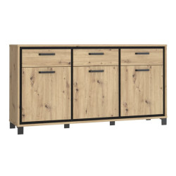 Komoda loft 180 cm Trondheim TDHK236 dąb artisan/dąb czarny