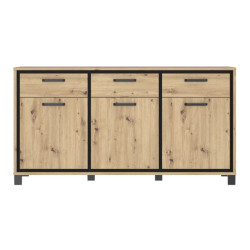 Komoda loft 180 cm Trondheim TDHK236 dąb artisan/dąb czarny