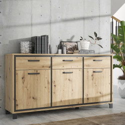 Komoda loft 180 cm Trondheim TDHK236 dąb artisan/dąb czarny