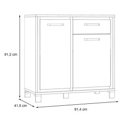 Komoda loft 90 cm z szufladą Trondheim TDHK222 dąb artisan/dąb czarny