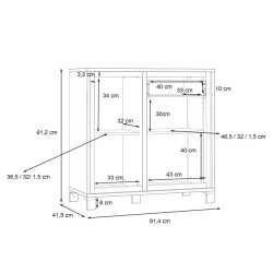 Komoda loft 90 cm z szufladą Trondheim TDHK222 dąb artisan/dąb czarny