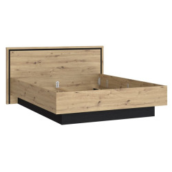 Łóżko dwuosobowe 160x200 cm Trondheim TDHL1162 dąb artisan/dąb czarny