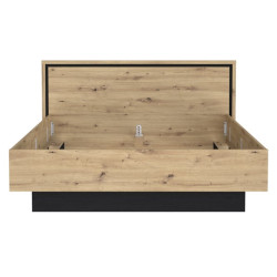 Łóżko dwuosobowe 160x200 cm Trondheim TDHL1162 dąb artisan/dąb czarny