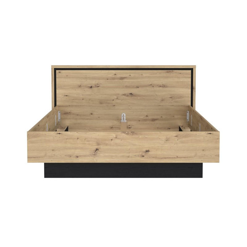 Łóżko dwuosobowe 160x200 cm Trondheim TDHL1162 dąb artisan/dąb czarny