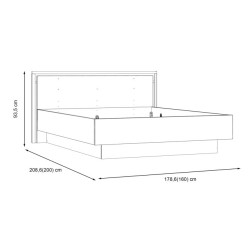 Łóżko dwuosobowe 160x200 cm Trondheim TDHL1162 dąb artisan/dąb czarny