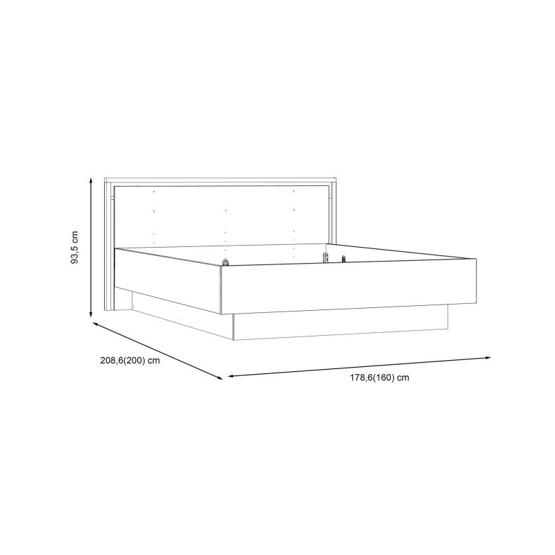Łóżko dwuosobowe 160x200 cm Trondheim TDHL1162 dąb artisan/dąb czarny
