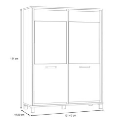 Witryna 120 cm Trondheim TDHV623 dąb artisan/dąb czarny