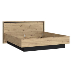 Łóżko dwuosobowe 180x200 cm Trondheim TDHL1182 dąb artisan/dąb czarny