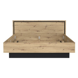 Łóżko dwuosobowe 180x200 cm Trondheim TDHL1182 dąb artisan/dąb czarny