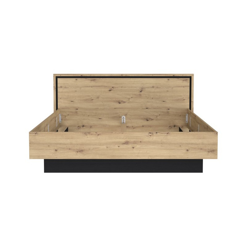 Łóżko dwuosobowe 180x200 cm Trondheim TDHL1182 dąb artisan/dąb czarny