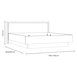 Łóżko dwuosobowe 180x200 cm Trondheim TDHL1182 dąb artisan/dąb czarny