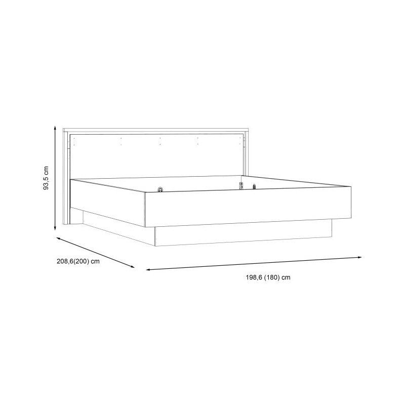 Łóżko dwuosobowe 180x200 cm Trondheim TDHL1182 dąb artisan/dąb czarny