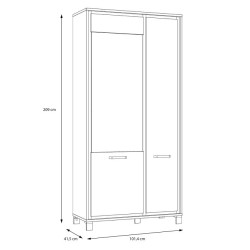 Wysoka witryna 100 cm Trondheim TDHV821L dąb artisan/dąb czarny