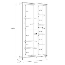 Wysoka witryna 100 cm Trondheim TDHV821L dąb artisan/dąb czarny