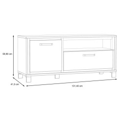 Szafka RTV 130 cm Trondheim RTV TDHT221L dąb artisan/dąb czarny