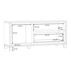 Szafka RTV 130 cm Trondheim RTV TDHT221L dąb artisan/dąb czarny