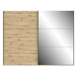 Szafa przesuwna z lustrem 270 cm Trondheim TDHS1211 dąb artisan
