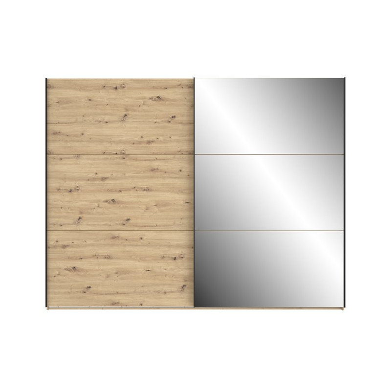 Szafa przesuwna z lustrem 270 cm Trondheim TDHS1211 dąb artisan