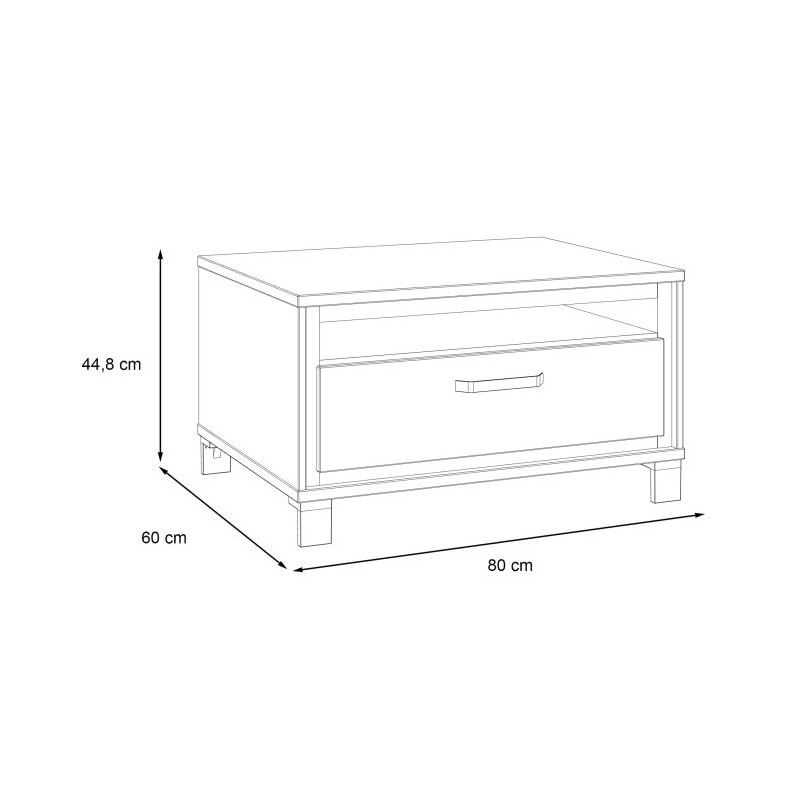 Stolik kawowy loft Trondheim TDHT514 dąb artisan/dąb czarny